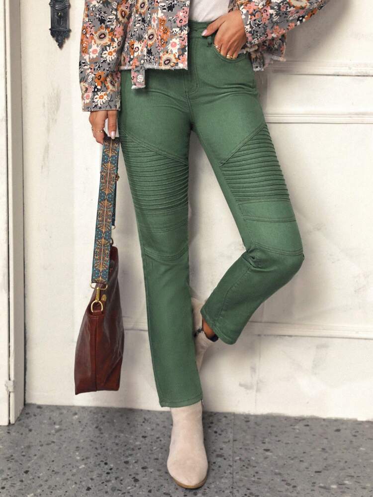 Solid Color Skinny Jeans