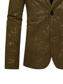 Manfinity Mode Men's Plant Print Suit Set - Coffee Brown - View 5