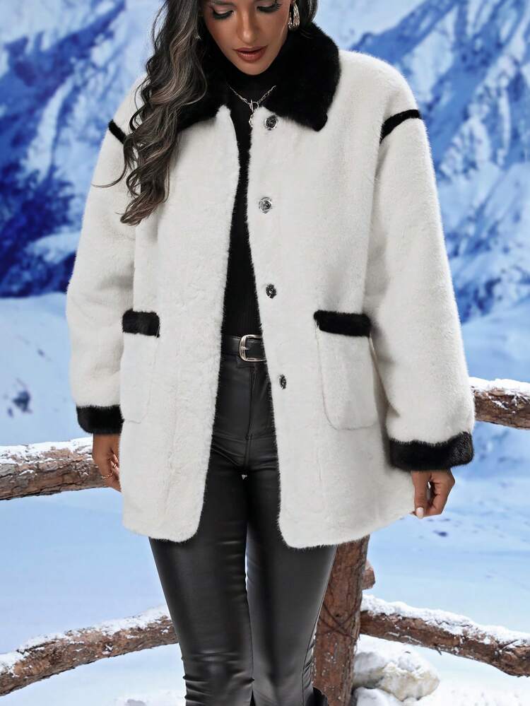 2023 New Women's Fluffy Coat, Simple, Warm, Fashionable, And For Autumn/Winter Fall Cloth For Women