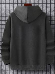 Nam Điều khiển tay cầm Đồ họa Thả vai Hoodie Without Tee - Màu xám đen - Xem 2