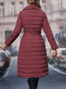 SHEIN LUNE Abrigo De Plumón Para Mujer - Rosa Oxidada - Ver 3