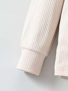 SHEIN 2 cái/bộ Bé trai Giải trí Màu thuần Cổ áo có gân Áo polo Và Quần Quần áo thể thao Đối với Mùa thu đông - Nhiều màu - Xem 6