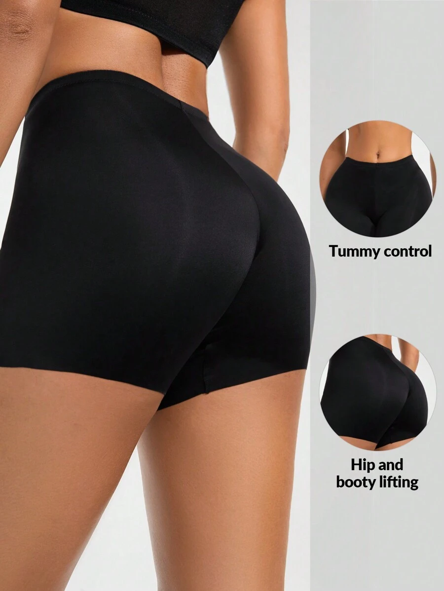 SHAPORA 素色塑形短褲 - 黑色 - 查看 1