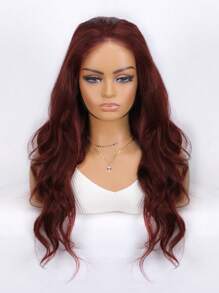红棕色 Wear & Go 5x5 预剪无胶波浪闭合假发，带预拔纯弹力透气帽，未加工原始处女人发假发