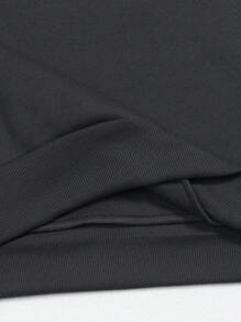 ROMWE MEN Street Life Men Skull & Lightning Printed Hoodie With Drawstring And Thermal Lined - Dark Grey - View 5