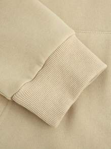 Manfinity EMRG Nam In chữ cái và cánh áo có mũ Tay áo dài Áo nỉ - Màu Khaki - Xem 3