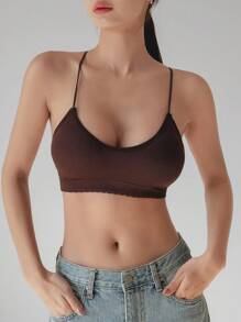 DAZY Solid Wireless Bra,Back To School Clothes Lingerie For Women - Brown - View 6