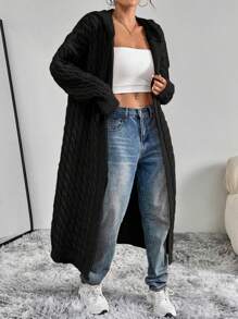 Flirla Fashionable Cardigan, Versatile,Long Sleeve Tops Fall Winter Cloth For Women - Black - View 7