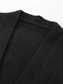 男士纯色开衫（不含 T 恤） - 黑色 - 查看 3