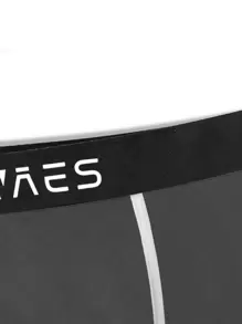 Men 7pcs Letter Graphic Contrast Tape Trunk - Multicolor - View 3