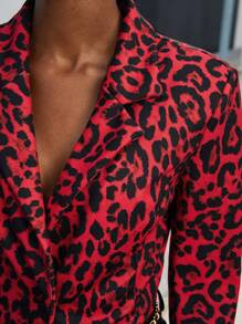 Maija In hoa Báo Crop Blazer - Đỏ - Xem 7