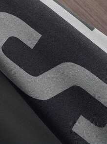 Men Letter Graphic Raglan Sleeve Hoodie - Dark Grey - View 3