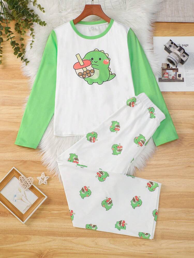 Teen Girl Cartoon Graphic PJ Set