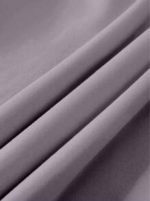 SHEIN EZwear 女性加大尺寸連帽衫,印有標語印花和拉繩 - 淺灰紫 - 查看 5