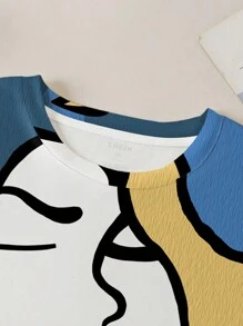 INAWLY Plus Figure Graphic Tee For Summer - White - View 5