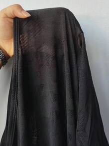 Easithlete Camo Print Cut Out Back Drop Shoulder Sports Tee