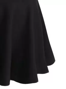 SHEIN LUNE Solid Flare Skirt - Black - View 4