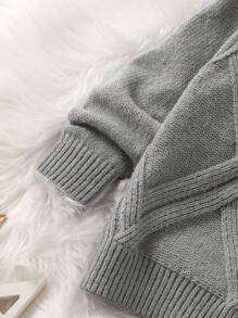 SHEIN Bebé niño Jersey unicolor de cuello redondo - Gris - Ver 3