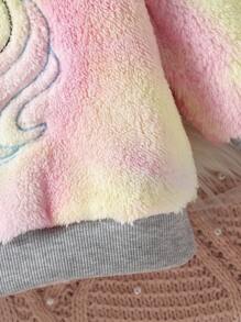 Áo nỉ nỉ thêu họa tiết dễ thương, kiểu dáng thường ngày, dành cho bé gái mùa xuân và thu, phối màu tie-dye, 1 chiếc. - Nhiều màu - Xem 6