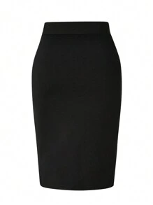 SHEIN Unity 加大碼半身裙 - 黑色 - 查看 2