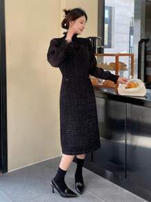 Dazy Star Đã vá Túi Váy ba lỗ Không có áo sơ mi - màu đen - Xem 7