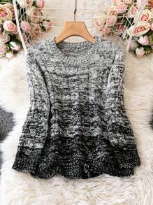 SHEIN LUNE Quý cô Biến đổi dần Áo len dệt kim - Nhiều màu - Xem 1