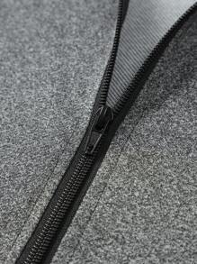 Manfinity Sport Corelite 男士拼色連帽束口夾克，印有字母印花，運動風健身上衣 - 彩色 - 查看 7