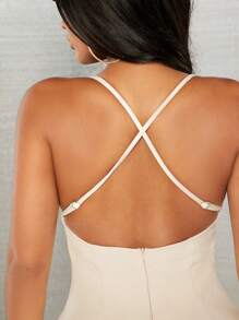 SHEIN SXY Women'S Pu Leather Slim Cami Dress