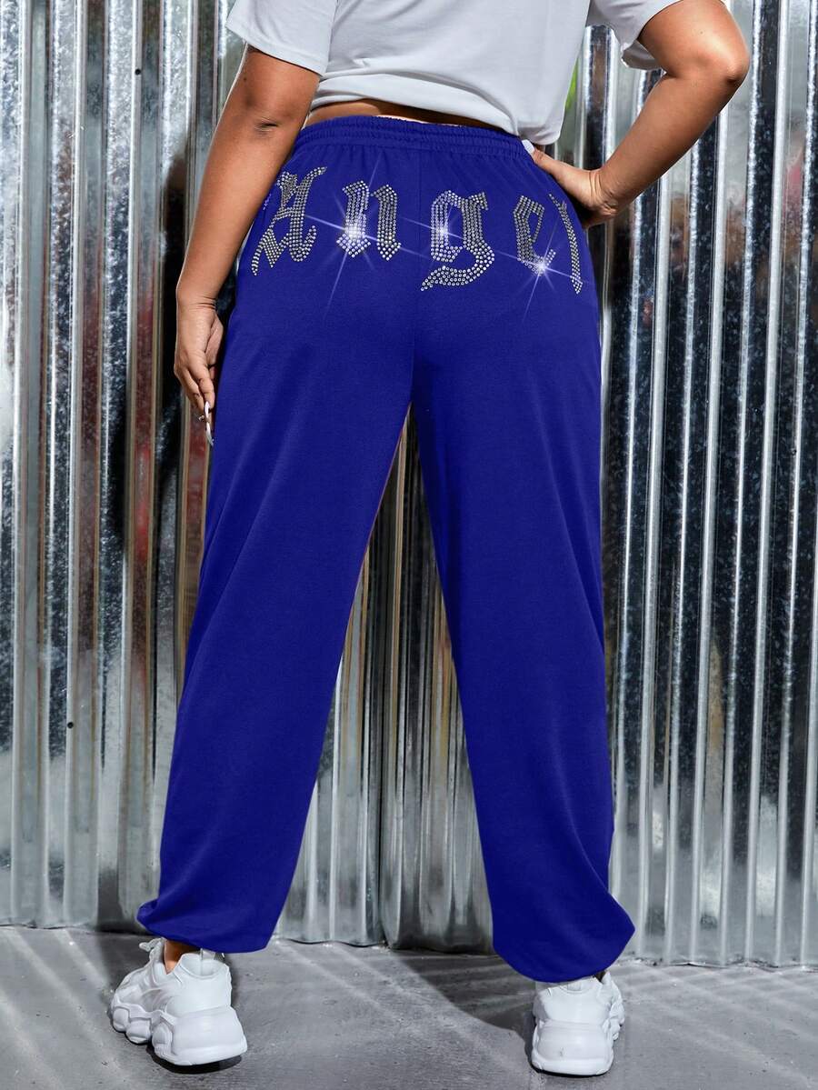 SHEIN EZwear 大碼工作褲 - 藍色 - 查看 1