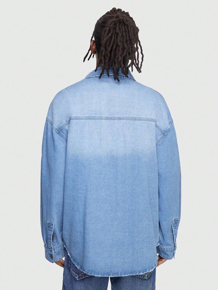 Men'S Drop Shoulder Denim Jacket