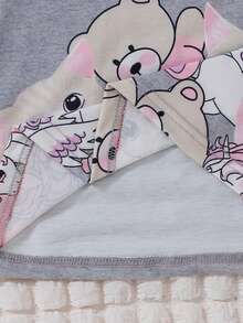 女嬰獨角獸&字母圖案T恤洋裝 - 灰色 - 查看 6