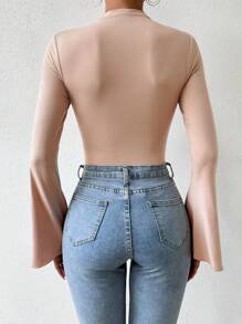 Chiquease 喇叭袖褶邊連身背心