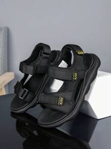 Boys' Summer Sports Sandals With Double Weaved Straps And Mesh Lining