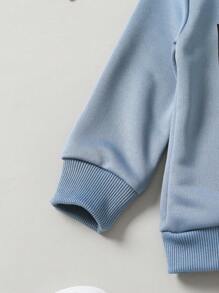 Baby Boy Slogan Graphic Sweatshirt & Sweatpants - Blue - View 8