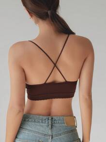 DAZY Solid Wireless Bra,Back To School Clothes Lingerie For Women - Brown - View 2
