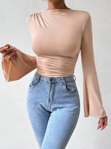 Chiquease 喇叭袖褶邊連身背心