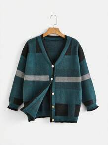 SHEIN Maternity Casual Loose Cardigan Sweater, For Winter