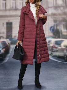 SHEIN LUNE Abrigo De Plumón Para Mujer - Rosa Oxidada - Ver 6