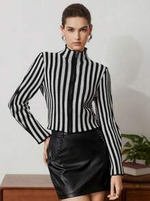 BizChic Women's Beaded Pu Skirt - Black - View 5