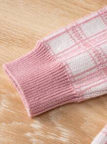 Baby Girls' Plaid Patchwork Collar Sweater Dress - Multicolor - View 4