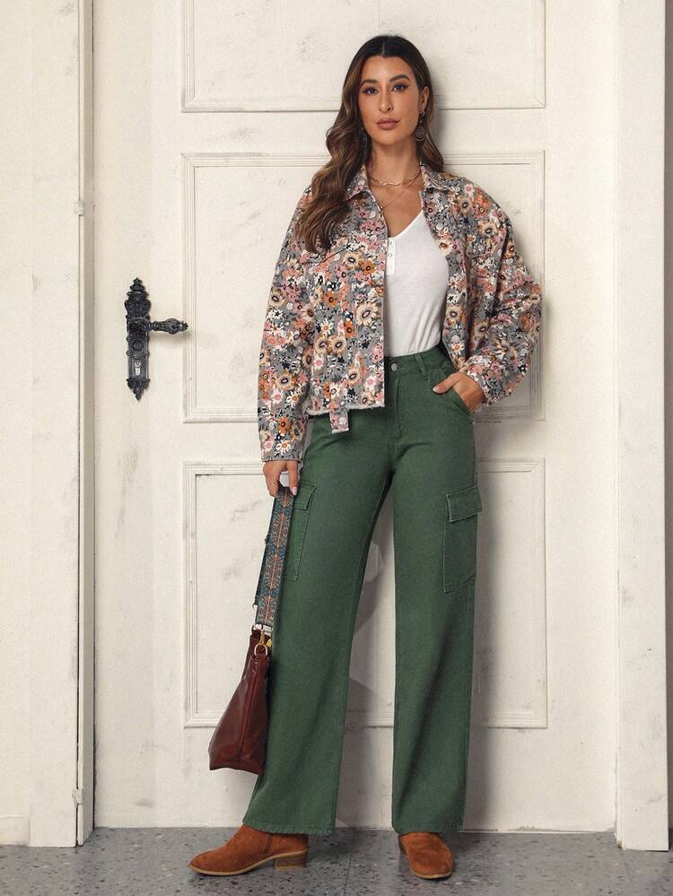 Flap Pocket Side Cargo Jeans