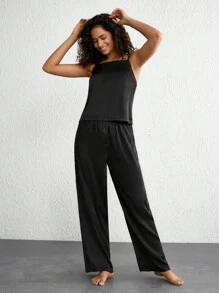 Ocili 純色寬褲 - 黑色 - 查看 5