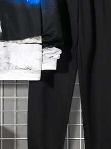 青少年男孩宇航員印花連帽衫和運動褲 - 彩色 - 查看 3