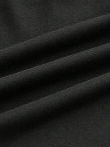 SHEIN Essnce Cut Out Buckle Detail Skinny Pants - Black - View 4