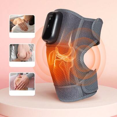 JMMO 带加热和振动功能的膝盖/足部按摩器，加热按摩护膝，4 种振动模式，3 种加热等级，加热护膝，用于肩肘膝盖压力缓解，美容和个人护理必备工具，圣诞礼物，秋冬季假期露营必备品，度假配件，露营用品