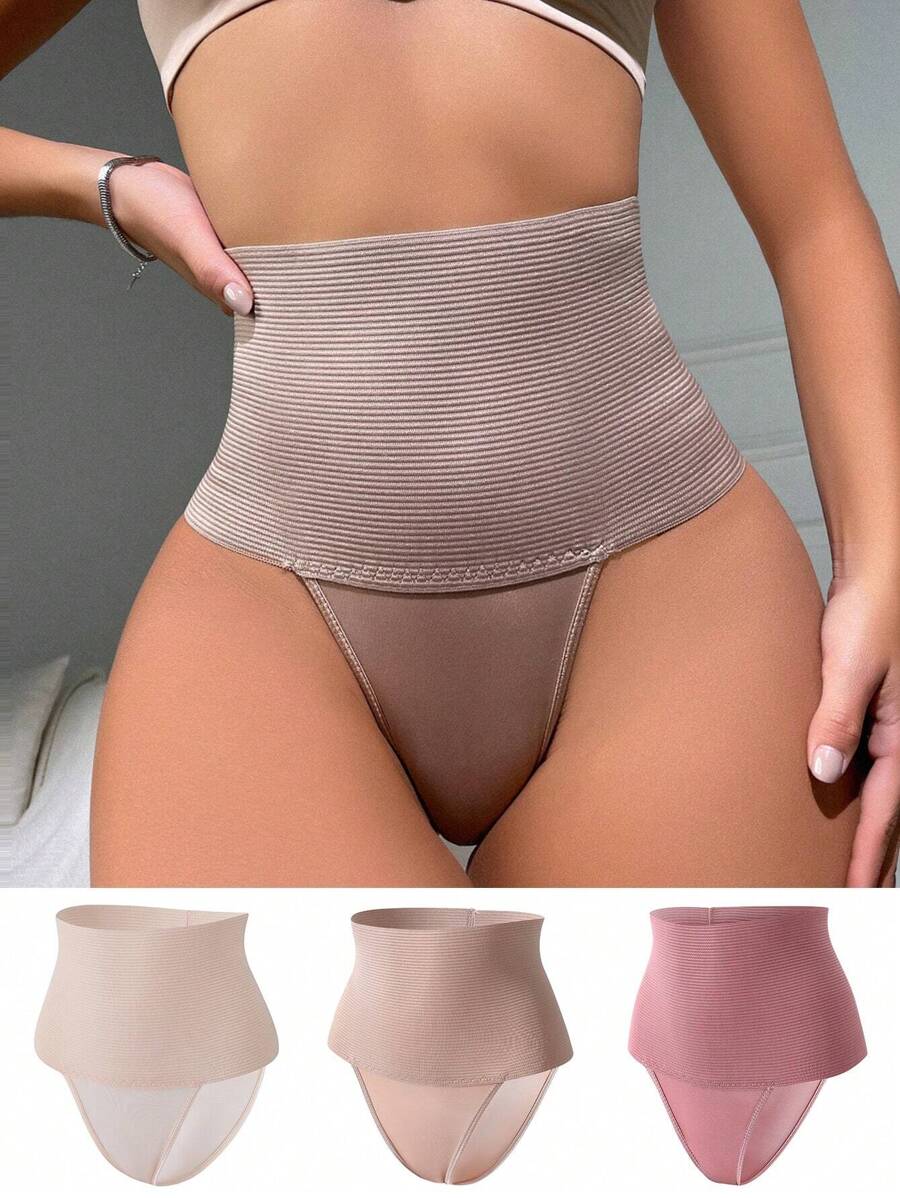 3Packs Solid High Waisted Shapewear Panty