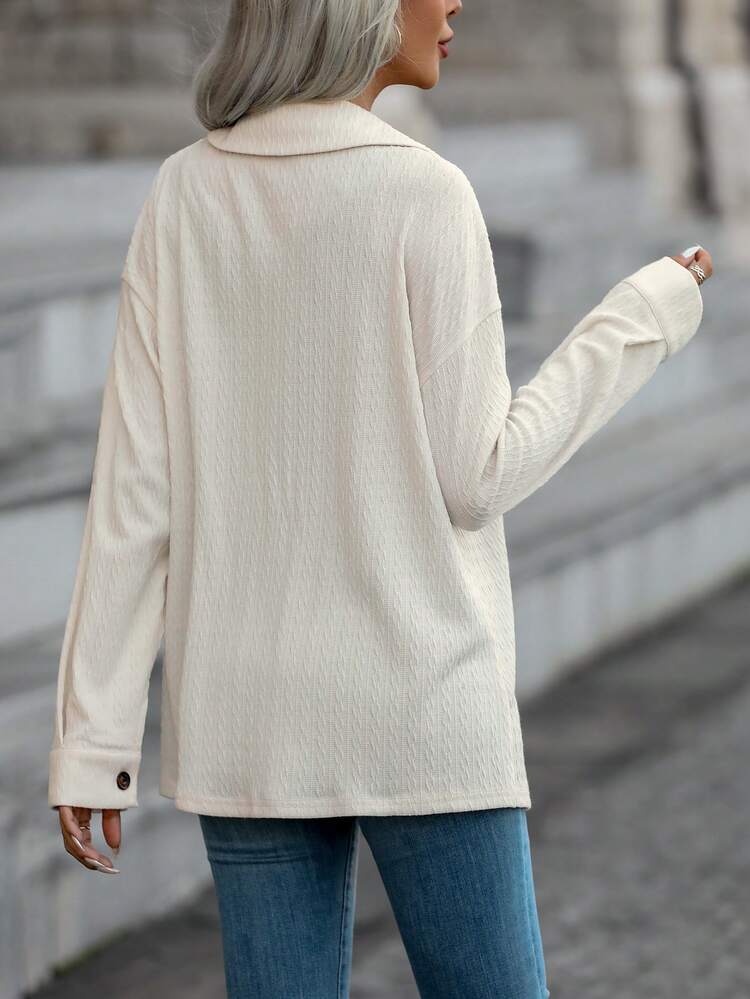 Flap Pocket Button Front Cardigan Jacket