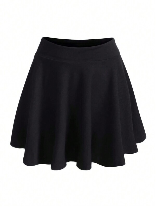 SHEIN LUNE Solid Flare Skirt