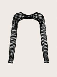 EgrlEra 3pcs Hollow Out Fishnet Mesh Top - Multicolor - View 3