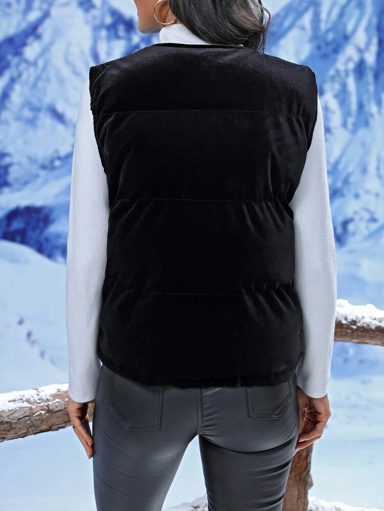 Zip Up Vest Coat Simple Fashion Daily Casual